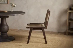 Vinay Jute & Wood Woven Dining Chair - Chocolate Brown