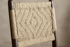 Vinay Jute & Wood Woven Dining Chair - Chocolate Brown