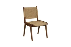 Vinay Jute & Wood Woven Dining Chair - Chocolate Brown