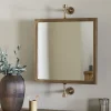 Visala Square Swivel Wall Mirror - Antique Brass - Square