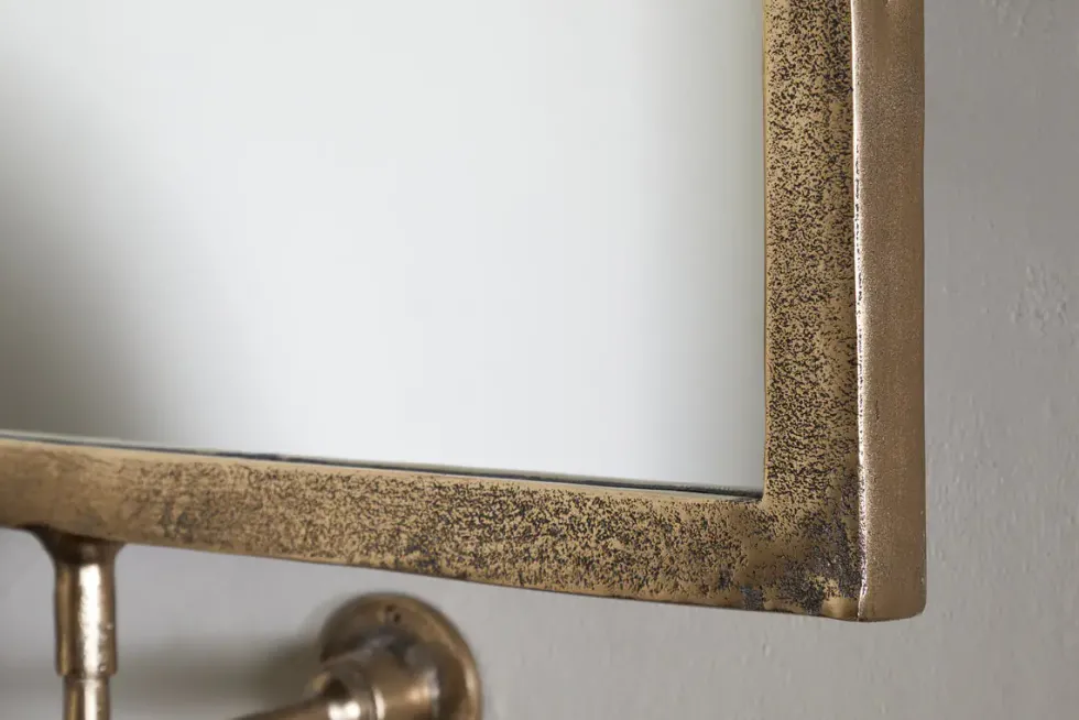 Visala Square Swivel Wall Mirror - Antique Brass - Square