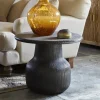 Vivan Grooved Side Table - Charcoal