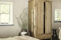 Vivan Grooved Wardrobe - Natural