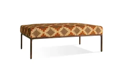 Yalin Upholstered Ottoman - Rust