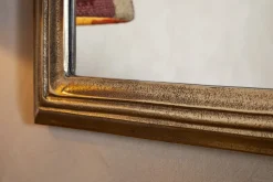 Yamuna Rectangular Mirror - Aged Antique Brass