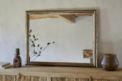 Yamuna Rectangular Mirror - Aged Antique Brass