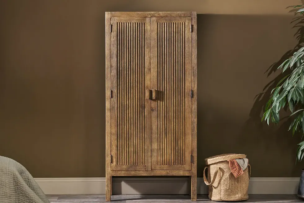 Yasha Reeded Mango Wood Cabinet