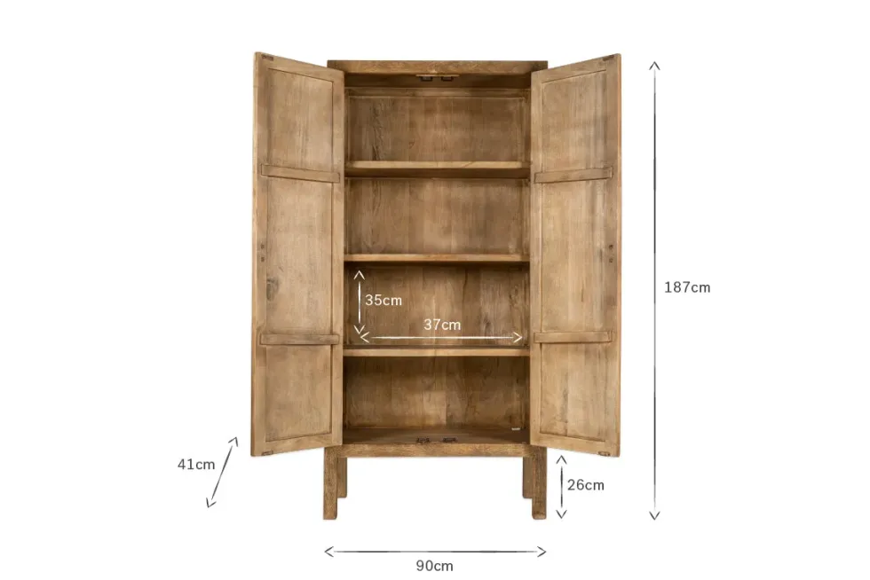 Yasha Reeded Mango Wood Cabinet
