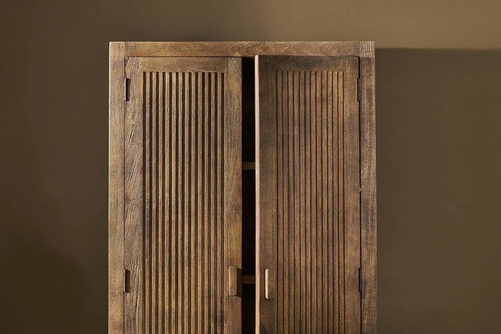 Yasha Reeded Mango Wood Cabinet