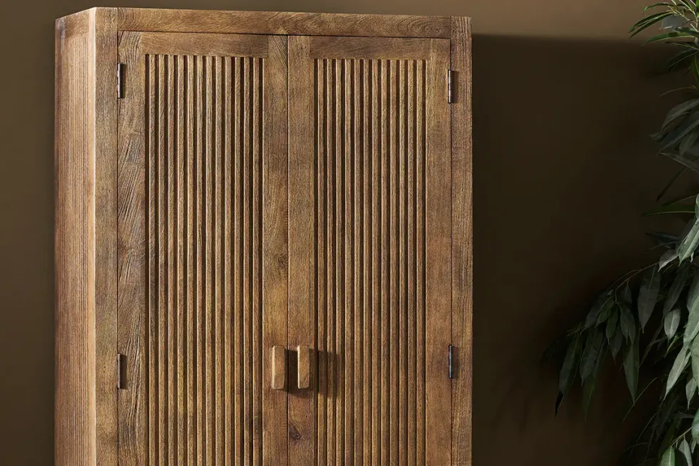 Yasha Reeded Mango Wood Cabinet