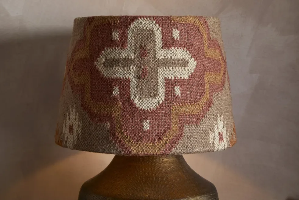 Yatra Jute Kilim Lampshade - Rust & Natural - Large