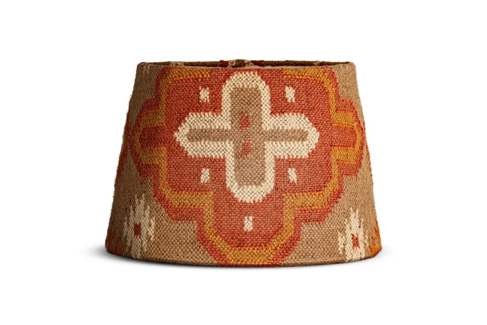Yatra Jute Kilim Lampshade - Rust & Natural - Large