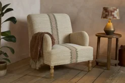 Zairya Jute & Cotton Armchair - Natural & Rust