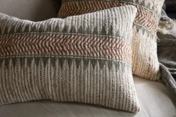 Zairya Jute & Cotton Cushion Cover - Natural & Rust
