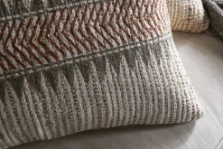 Zairya Jute & Cotton Cushion Cover - Natural & Rust