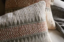 Zairya Jute & Cotton Cushion Cover - Natural & Rust