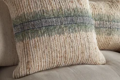 Zairya Jute & Cotton Cushion Cover - Sea Foam