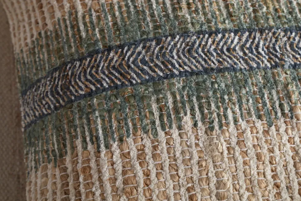 Zairya Jute & Cotton Cushion Cover - Sea Foam