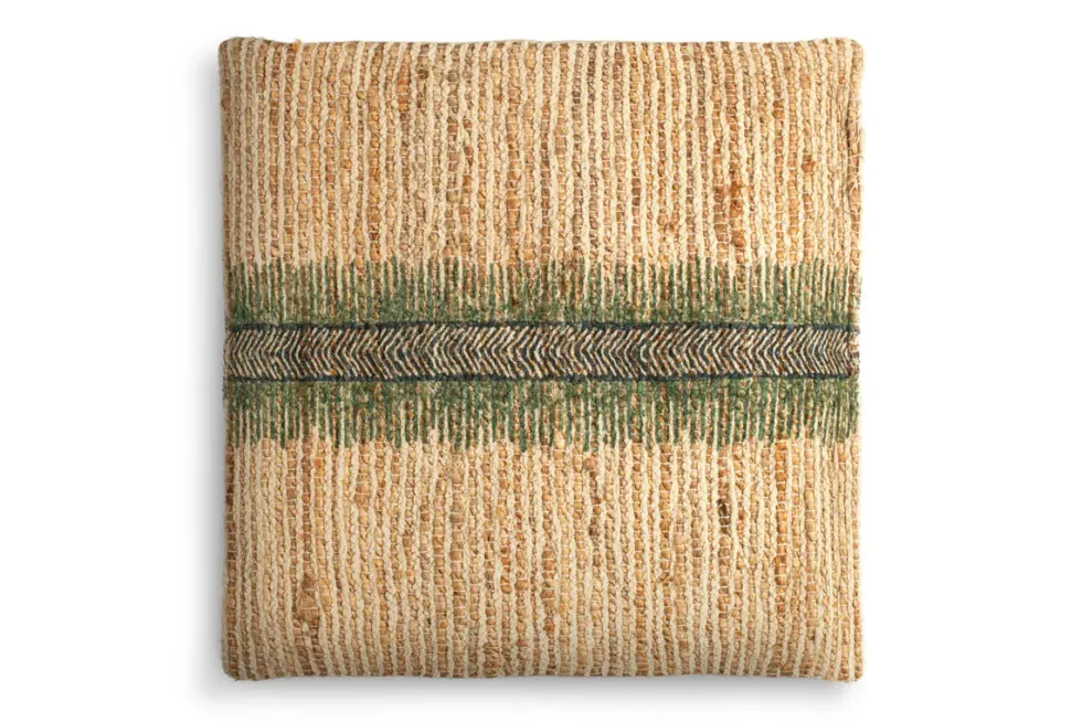Zairya Jute & Cotton Cushion Cover - Sea Foam
