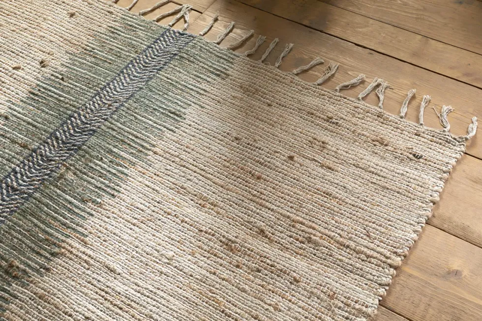 Zairya Jute & Cotton Rug - Sea Foam