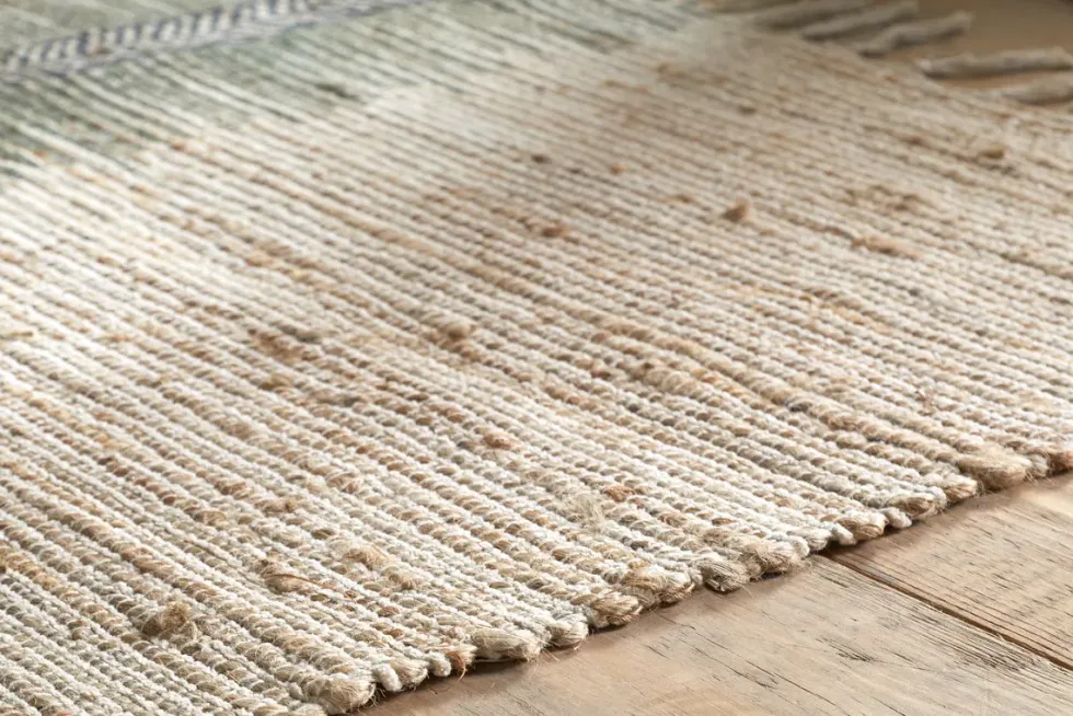 Zairya Jute & Cotton Rug - Sea Foam