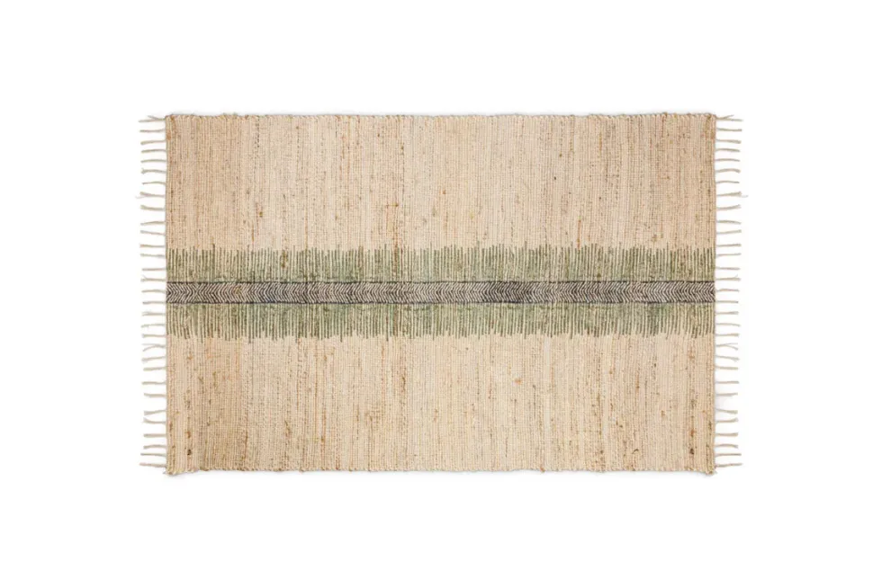 Zairya Jute & Cotton Rug - Sea Foam