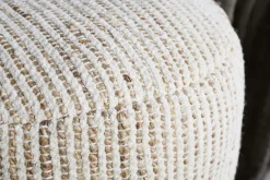 Zairya Jute & Cotton Tall Pouf - Natural & Rust