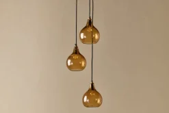 Ziva Recycled Glass Cluster Pendant - Light Smoke Brown