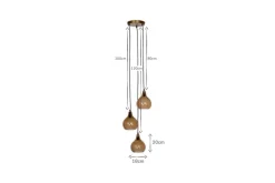 Ziva Recycled Glass Cluster Pendant - Light Smoke Brown
