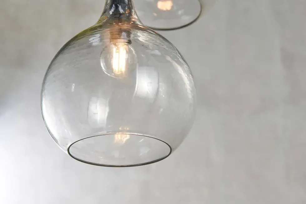 Ziva Recycled Glass Cluster Pendant - Clear