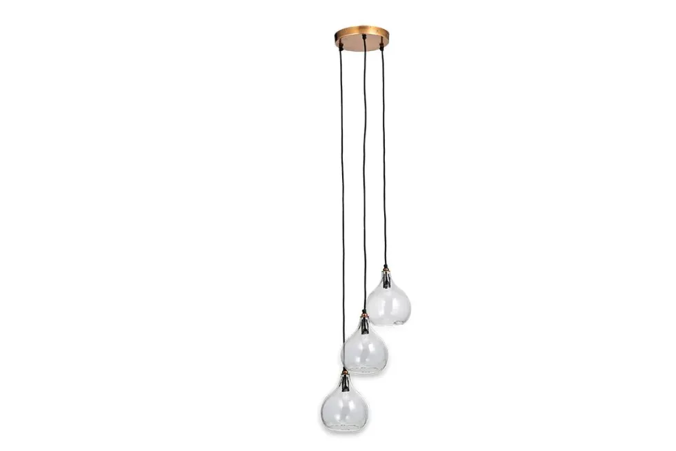 Ziva Recycled Glass Cluster Pendant - Clear
