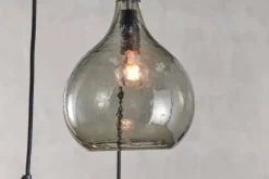 Ziva Recycled Glass Cluster Pendant - Green Smoke