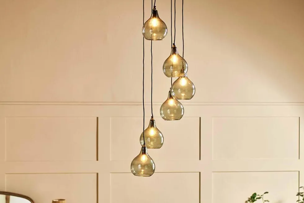 Ziva Statement Recycled Glass Cluster Pendant - Green Smoke
