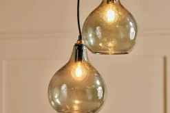 Ziva Statement Recycled Glass Cluster Pendant - Green Smoke