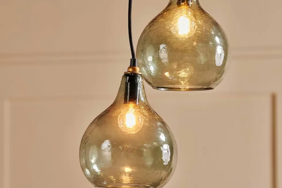 Ziva Statement Recycled Glass Cluster Pendant - Green Smoke