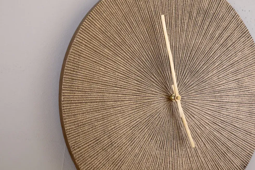 Zuwena Etched Wall Clock - Antique Brass
